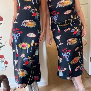 Sofia Slip Dress - LISA SAYS GAH Set the Table Caviar - ASST SZ - NEW WITH TAGS